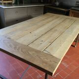Wood and iron dining table