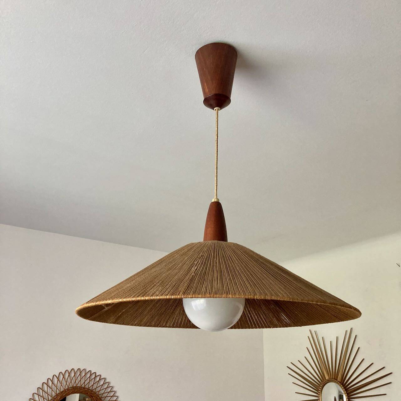 Scandinavian rope pendant light