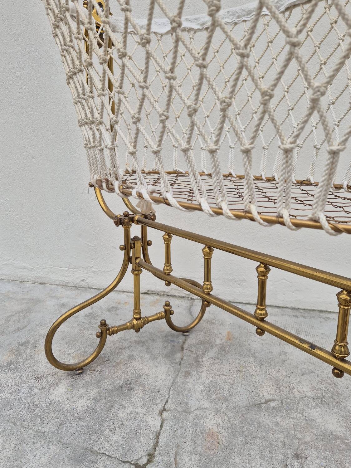 19th century brass rocking cradle from a castle