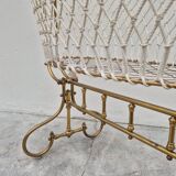 19th century brass rocking cradle from a castle