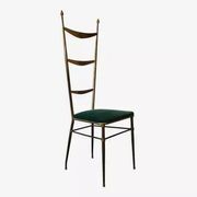 High-back Chiavari chair by Gaetano Descalzi, Italy, 1950