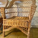 Paire de fauteuils en osier, 1960