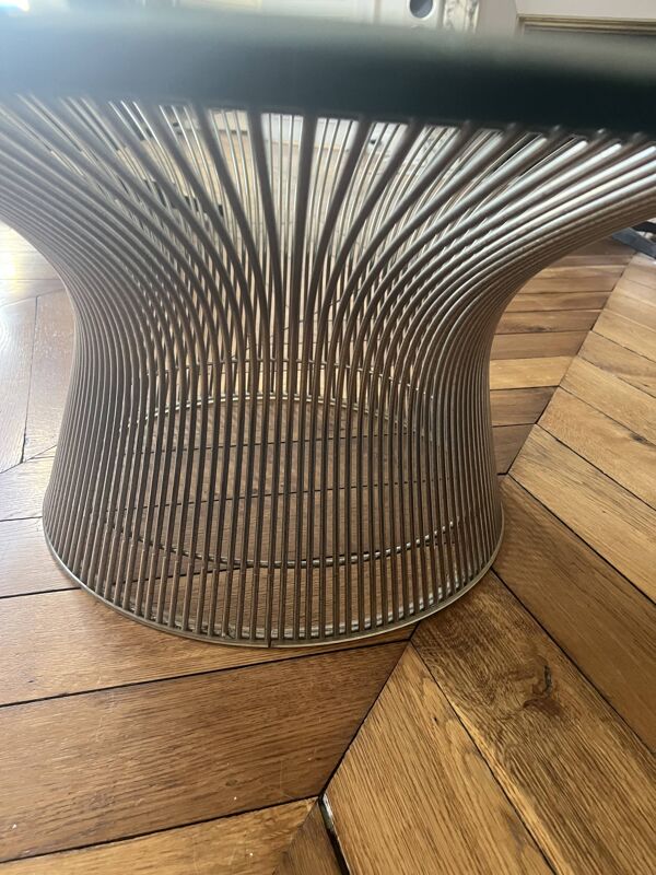 Table Basse en Acier et Verre de Warren Platner, 1962