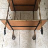 Vintage gold metal serving tray formica style