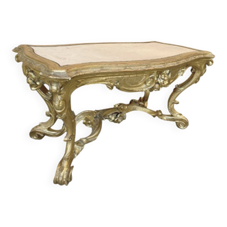Table de milieu ancienne en bois doré, Rome 19ème siècle