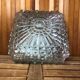 Old molded glass ceiling light + vintage black metal support