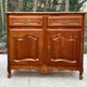Louis XV buffet in cherry wood and shiny marquetry with 2 doors and 2 drawers