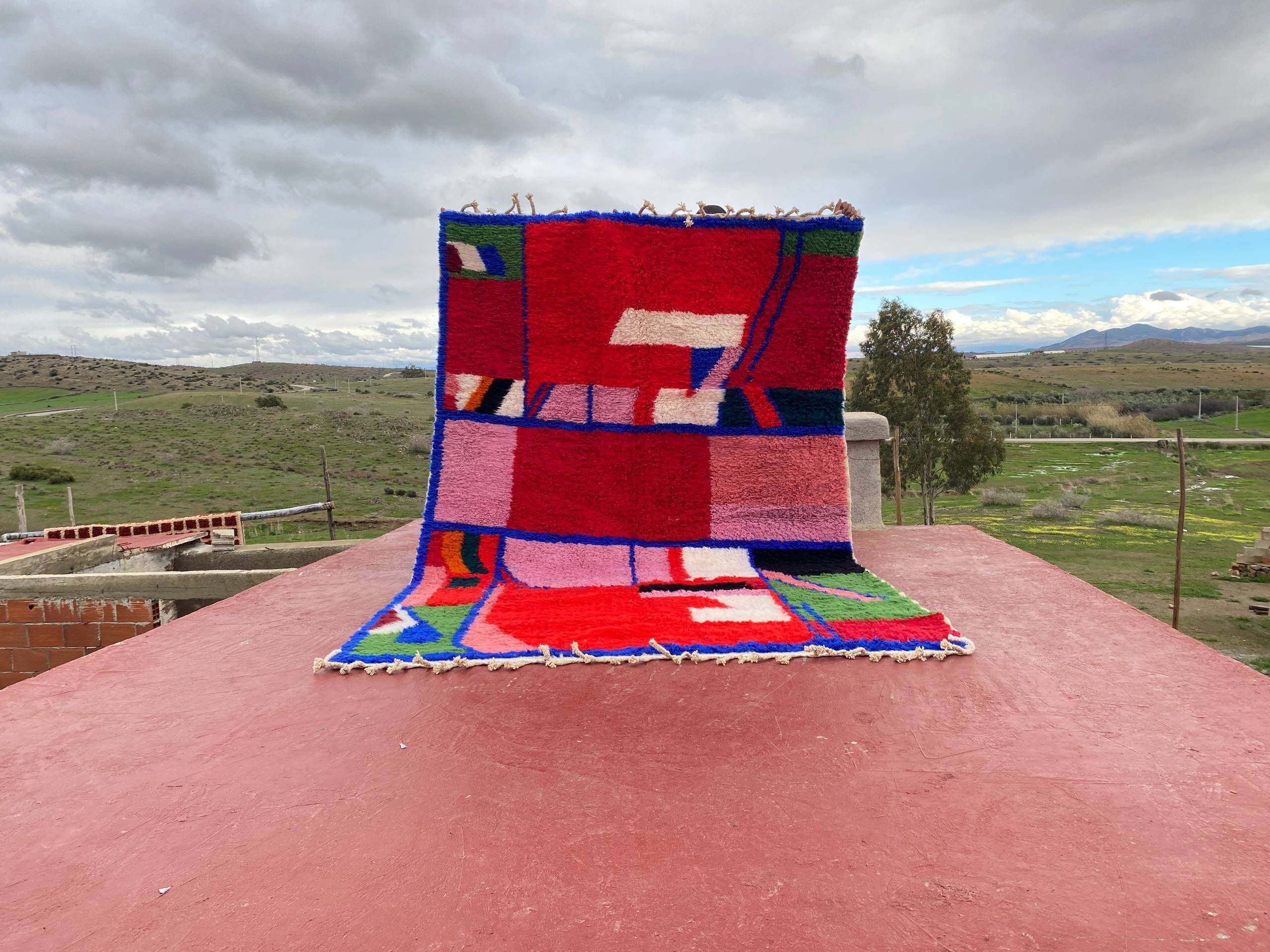 Contemporary Beni Ouarain Rug 300x200 cm – Multicoloured Abstract Patterns