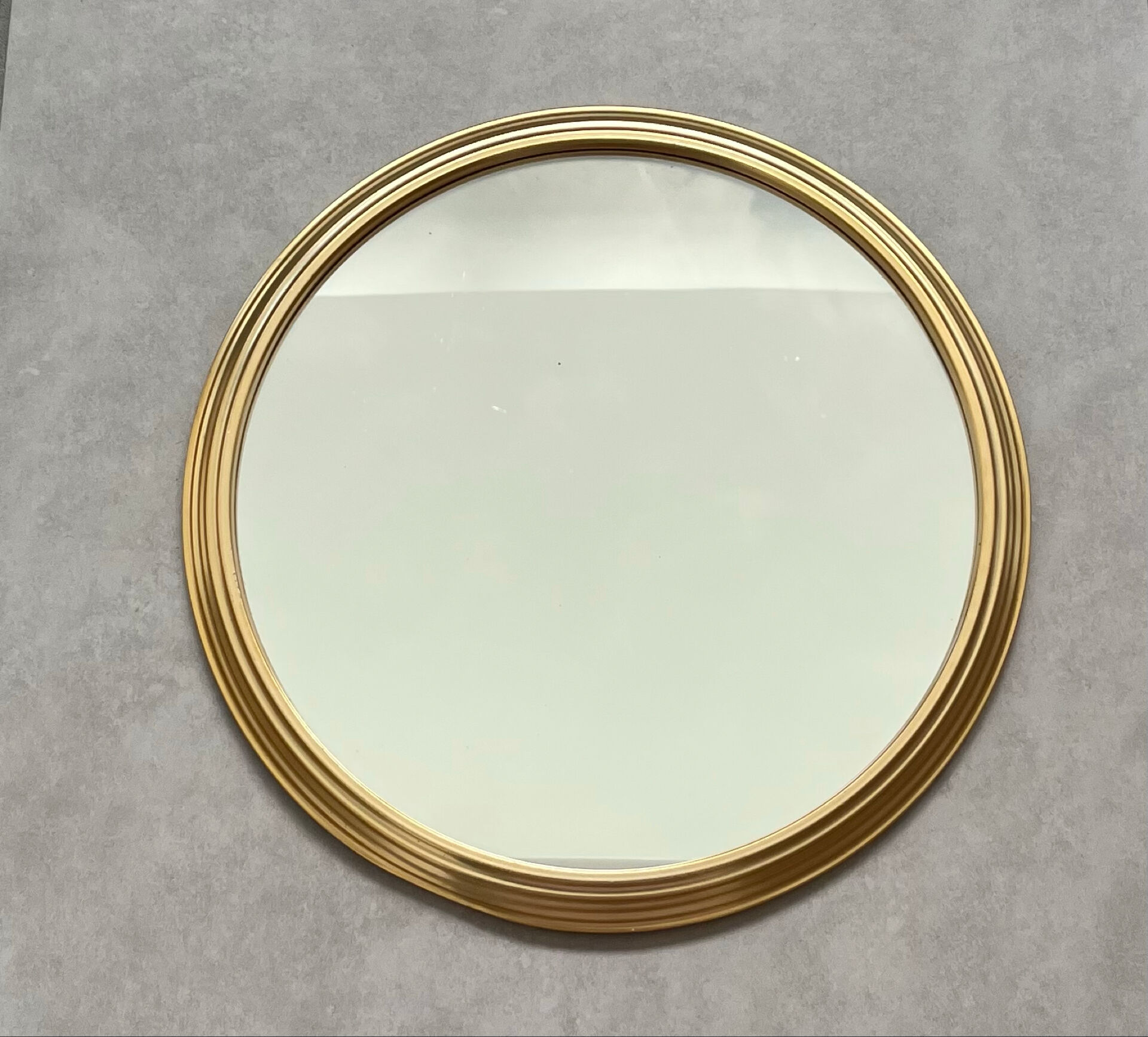 Plateau miroir rond et doré
