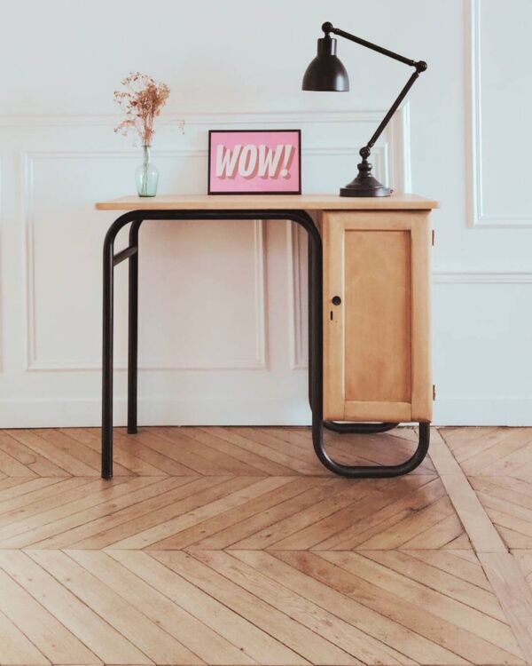 Bureau vintage Jacques Hitier rénové, années 60