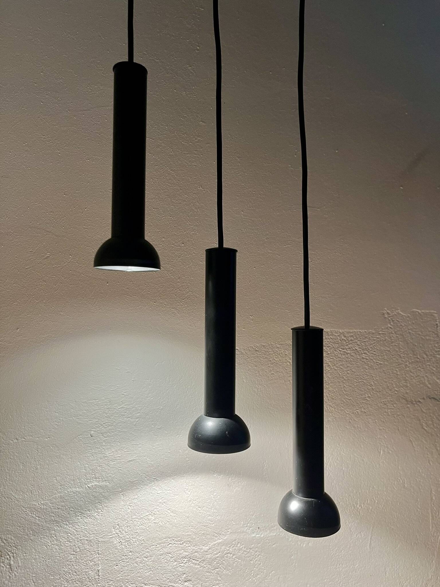 3x Lyfa lamp Denmark vintage spot lightning black postmodern midcentury 70s