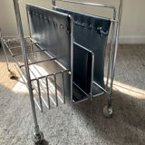 Vintage side table on wheels 60s