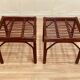 BANC OU DUO DE TABOURETS ROTIN 1950.