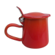 Pot en tôle émaillée avec couvercle- vintage