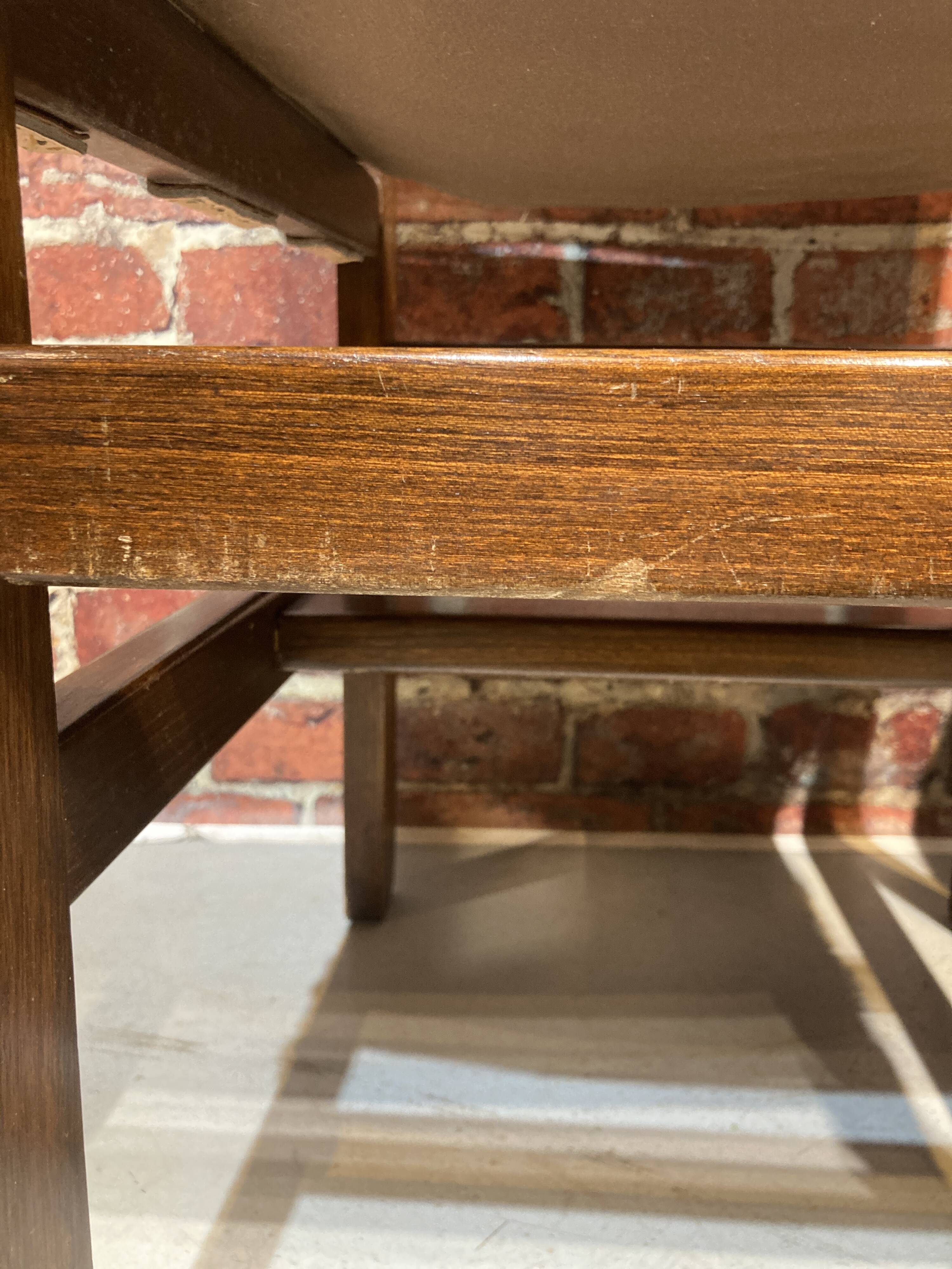 Set of four wooden and leather chairs from Maison Regain