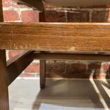 Set of four wooden and leather chairs from Maison Regain