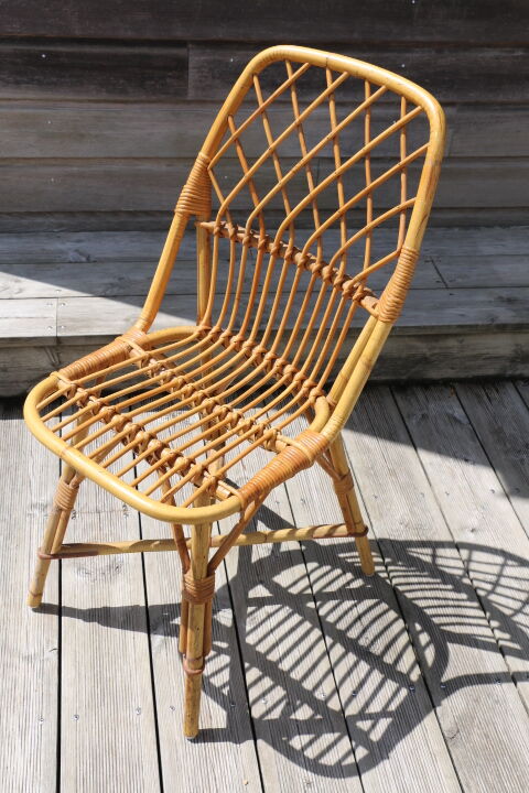 Chaise rotin adulte 1960
