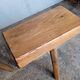 Pair of low stools in old patinated solid wood