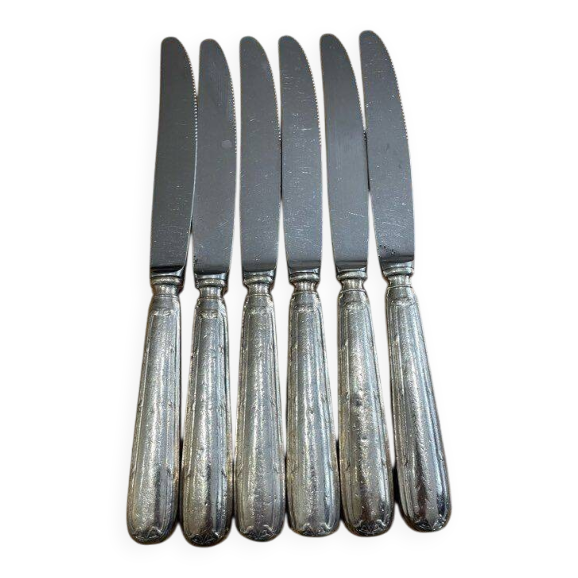 Set of 6 silver-plated knives
