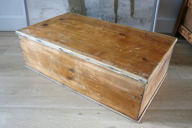 Old wooden travel chest