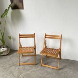 70s beech folding chairs