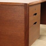 Vintage desk by Wilhelm Renz in double-sided teak, 1960s