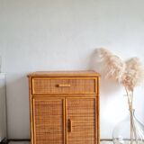 Vintage rattan sideboard from the 1970s.