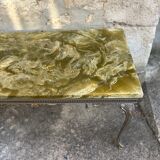 Louis XV style coffee table in onyx and metal
