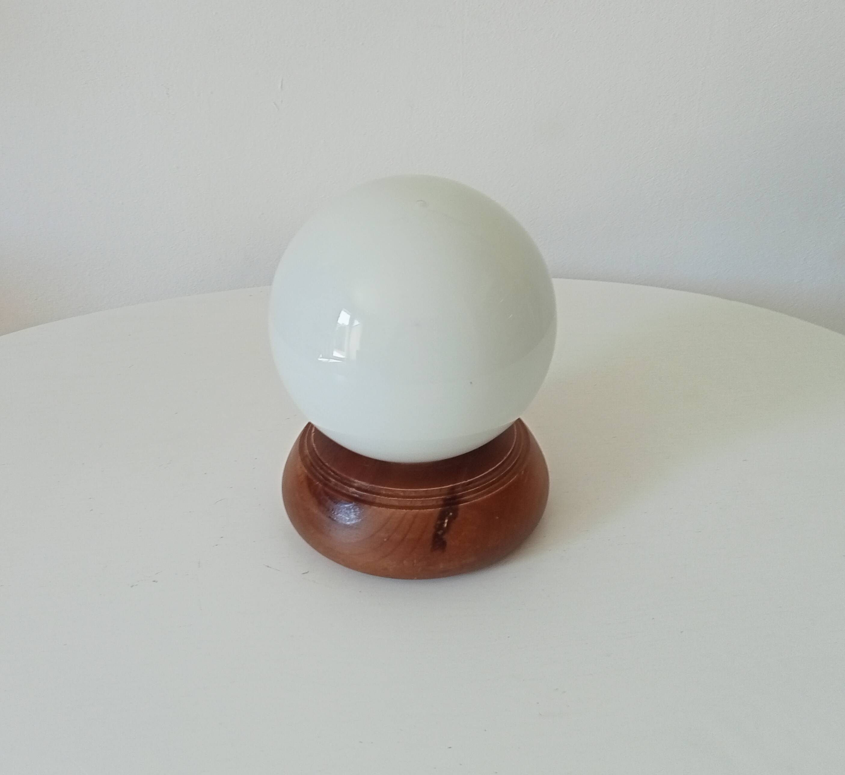 Vintage opaline ball lamp from the 80s