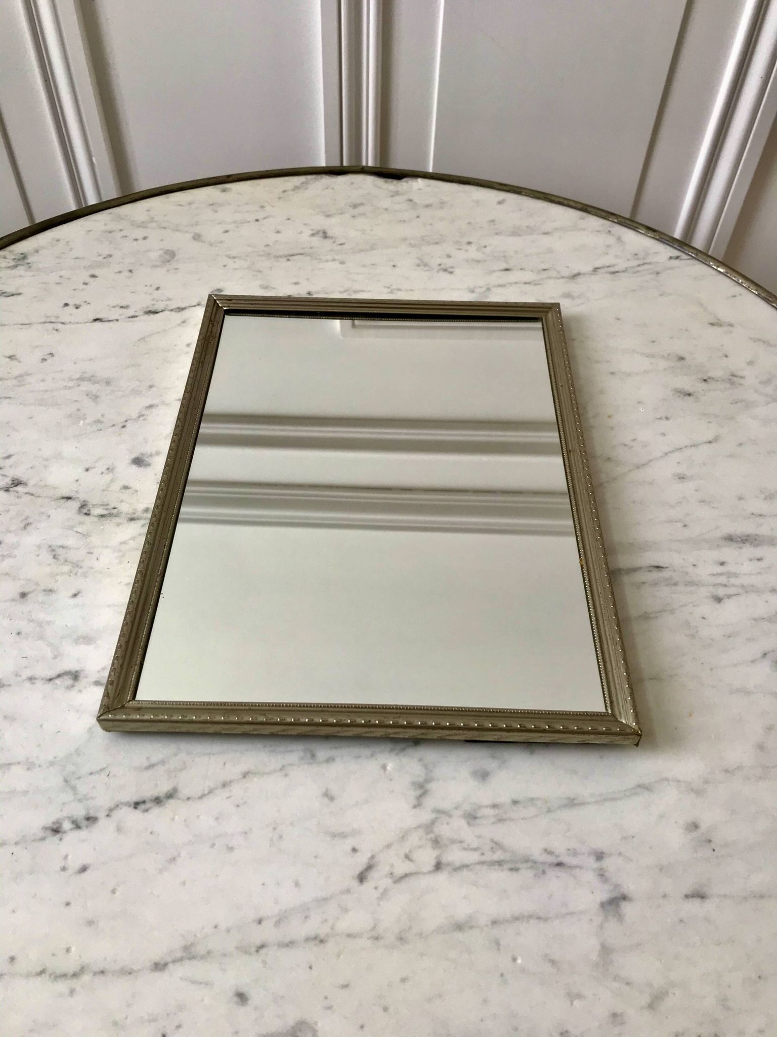 miroir en acier chromé années 40-50
