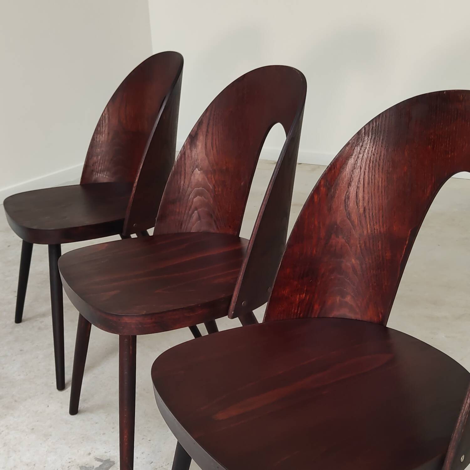 Set of 4 all-wood chairs by Antonin Suman for Tatra Nabytok