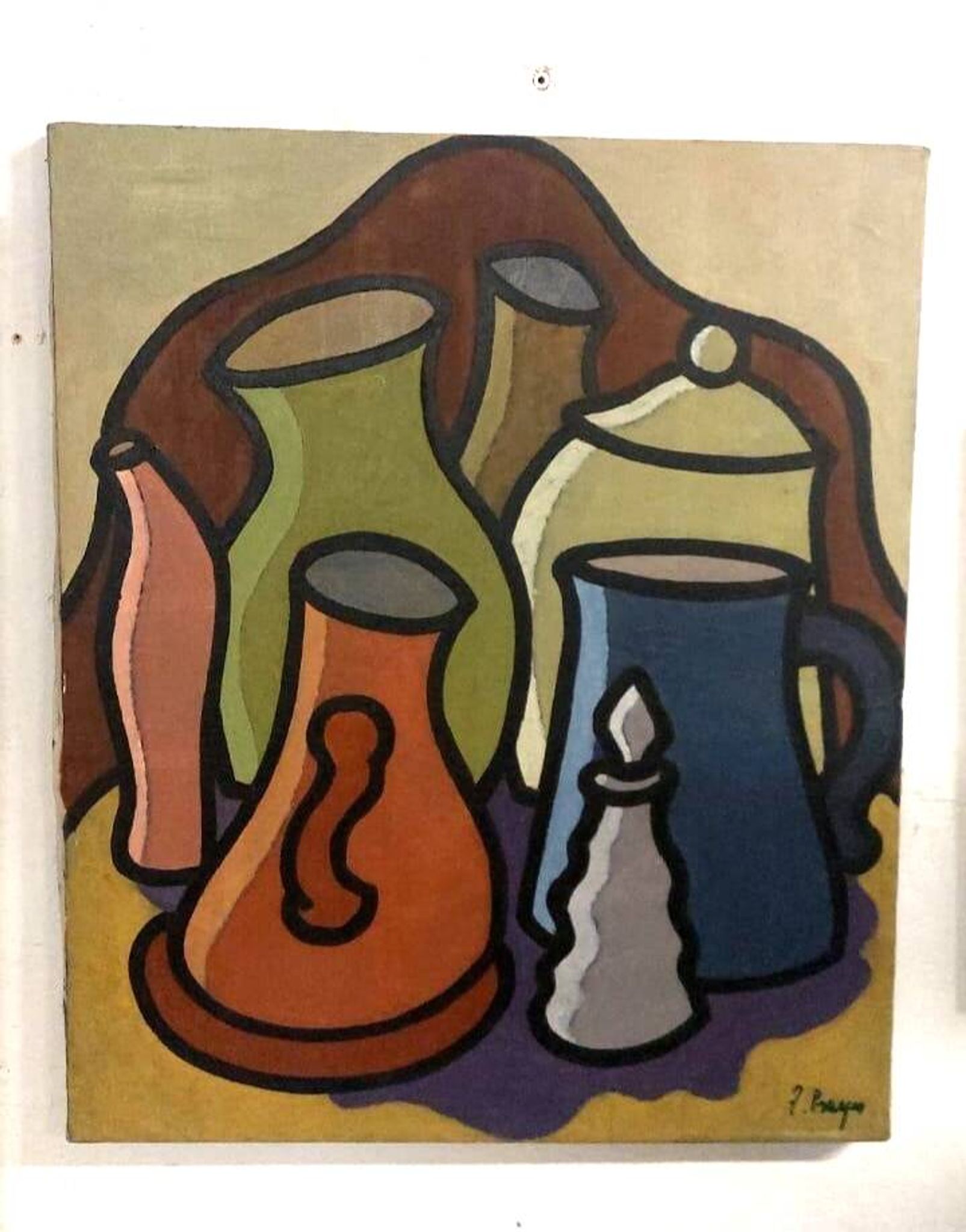Oil painting still life Franco Prayer (1924) 60x50 cm