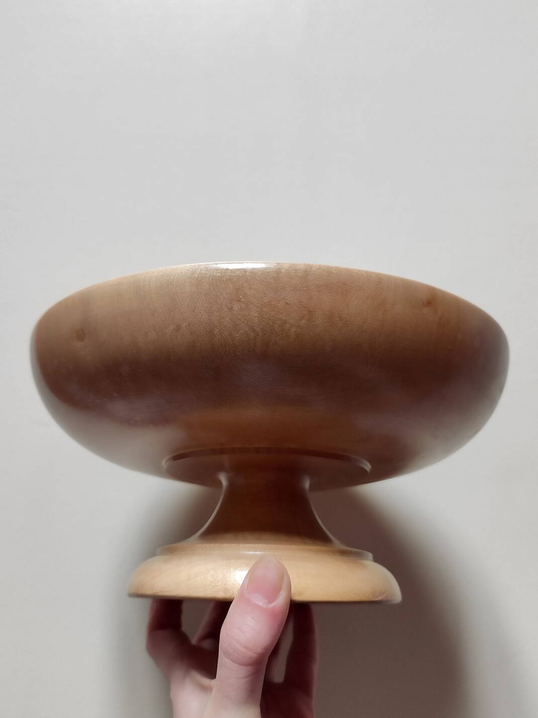 Compotier/coupe à pied bois tourné vintage