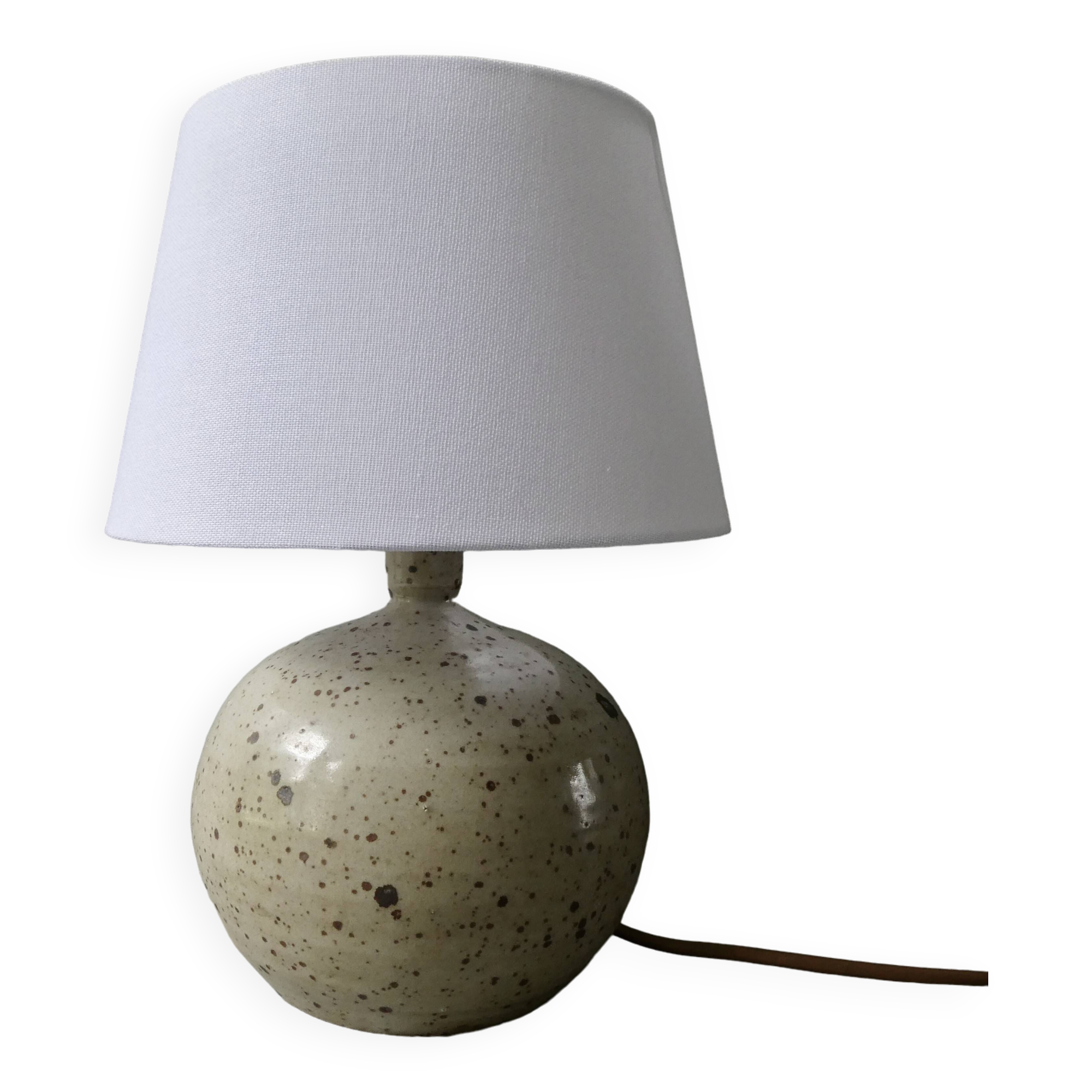 Sandstone ball lamp signed Guy Baudat, 1960s