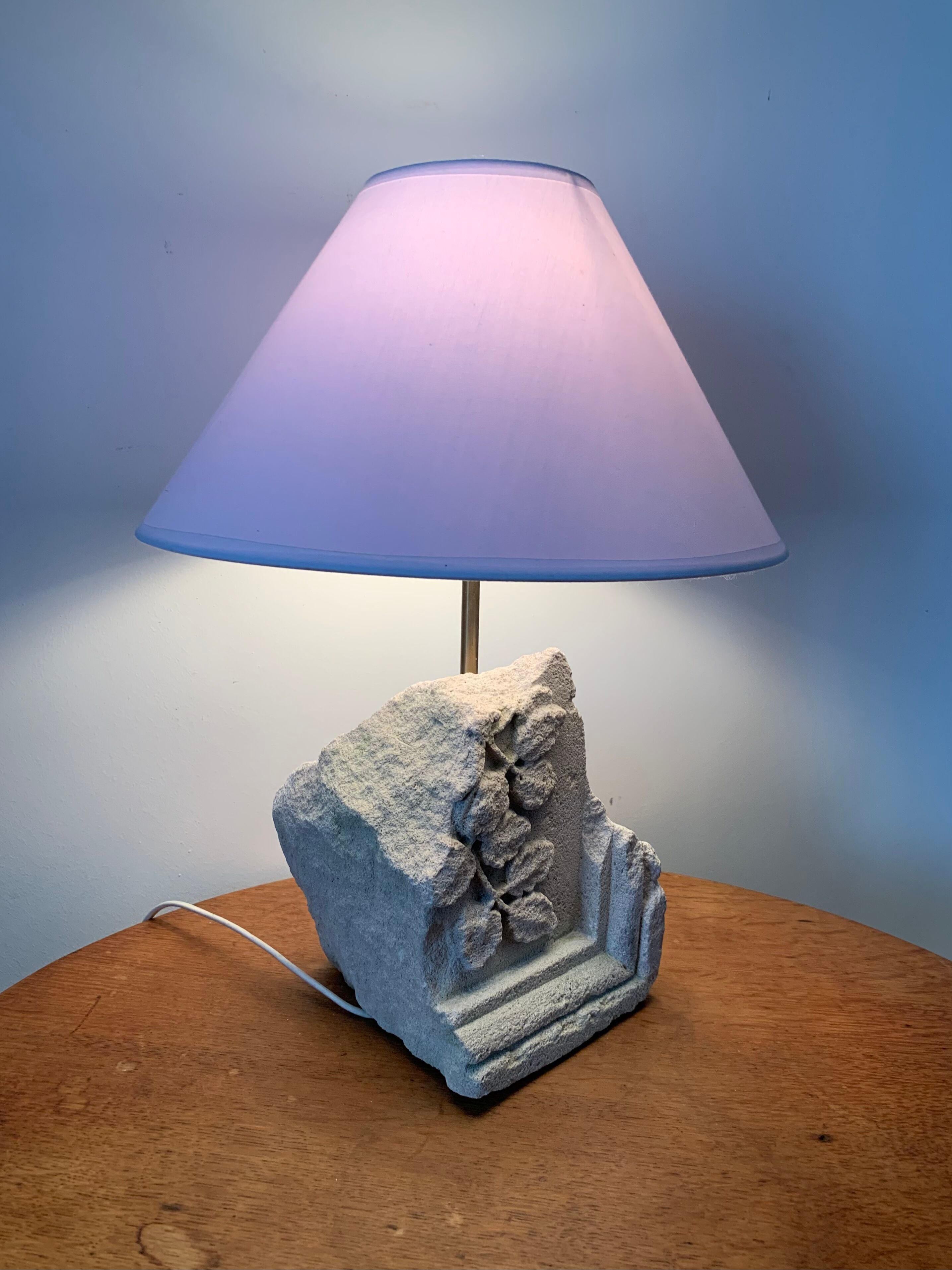 Ancient carved stone lamp