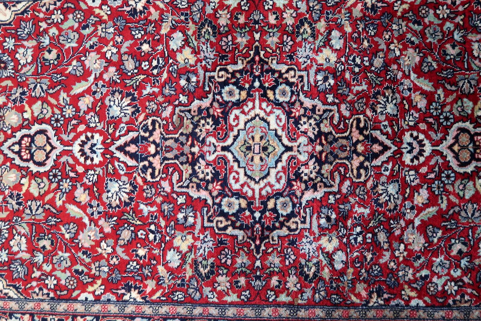 Vintage Persian Handmade Kashan Runner Rug, 2.4' x 5.8' (76 cm x 179 cm), 1960s