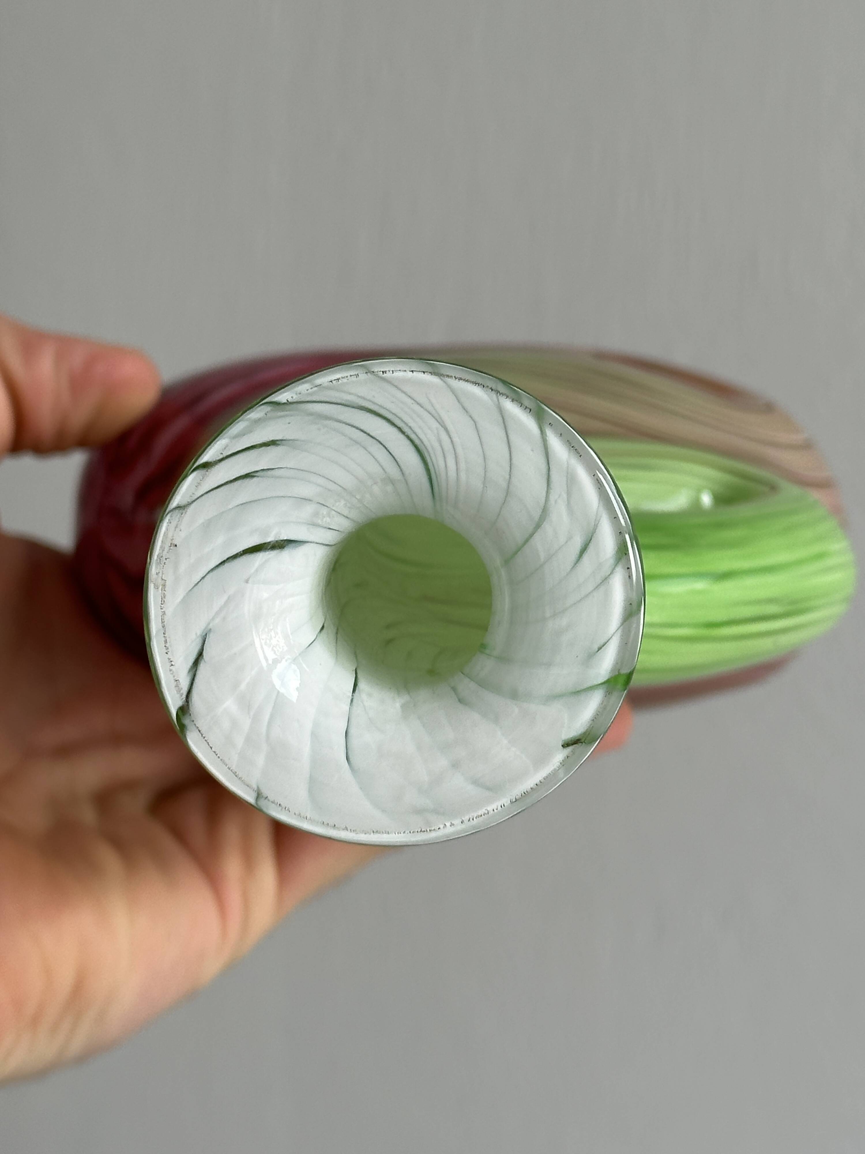 2 blown glass soliflore vases