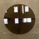 Table low Hugues Poignant base plating wood and smoked glass top