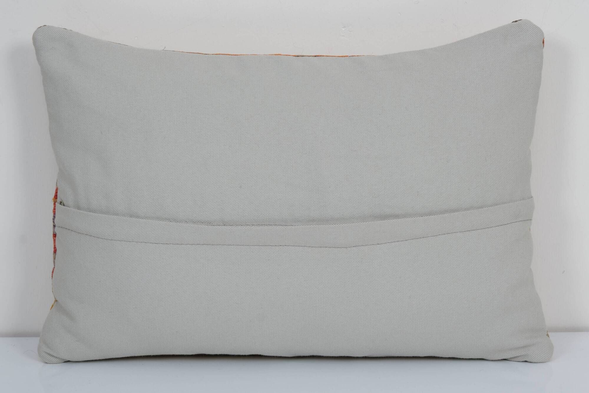 Ethnic wool turkish lumbar kilim pillow cover