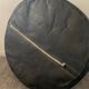 Vintage leather and snakeskin pouf
