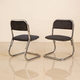Set of 6 70's Italian tubular chairs