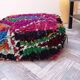 Handmade Berber pouf in wool 60 X 60 X 20 CM