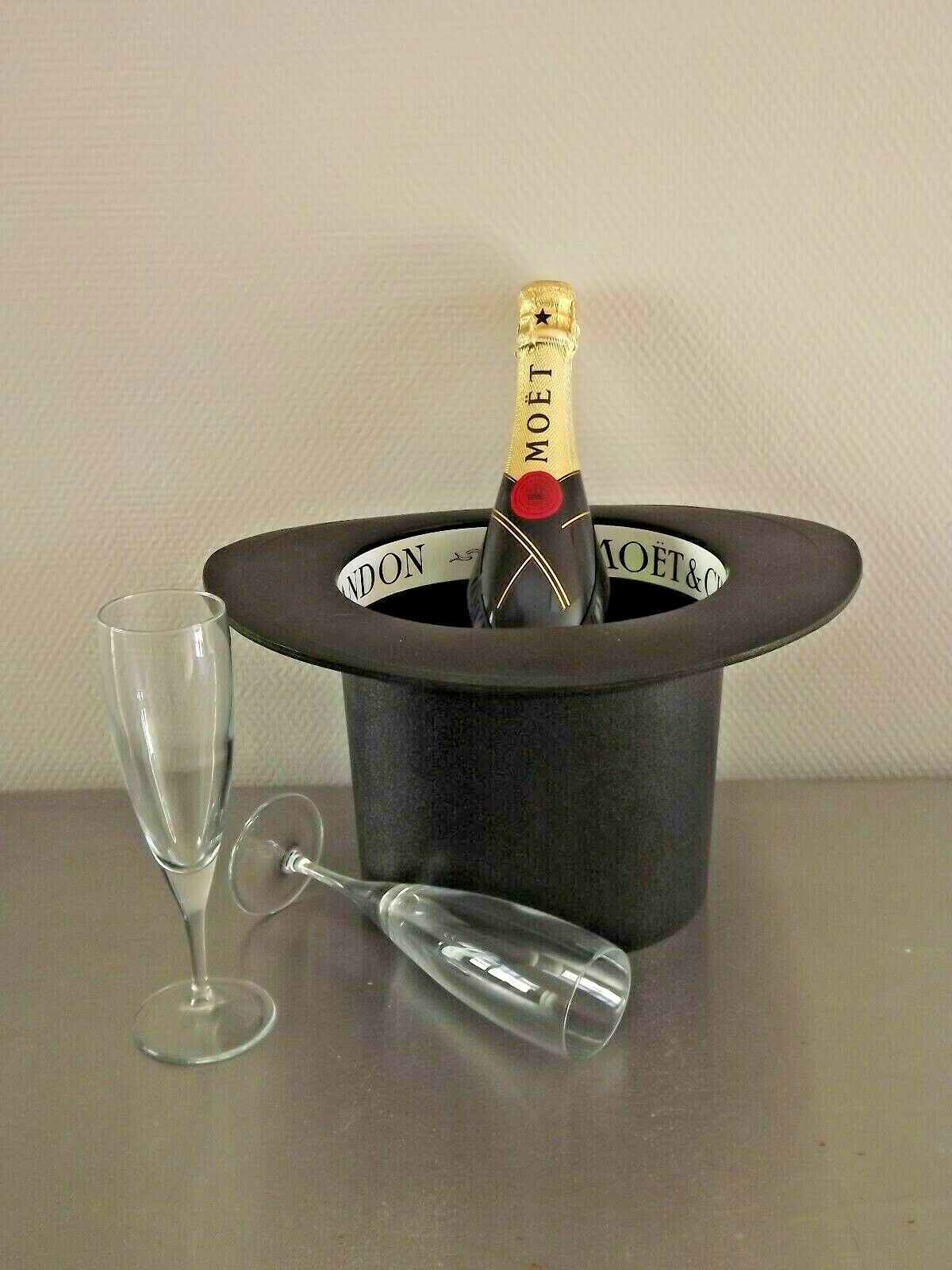 Vintage french hard plastic top hat champagne ice bucket  moet & chandon 3034