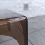 Smoked plexiglass side table