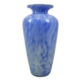 Vase en verre soufflé bleu