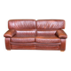 Scandinavian 3-seater sofa in burgundy leather circa 1930