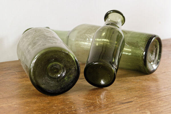 Lot de 3 bouteilles à conserve en verre soufflé