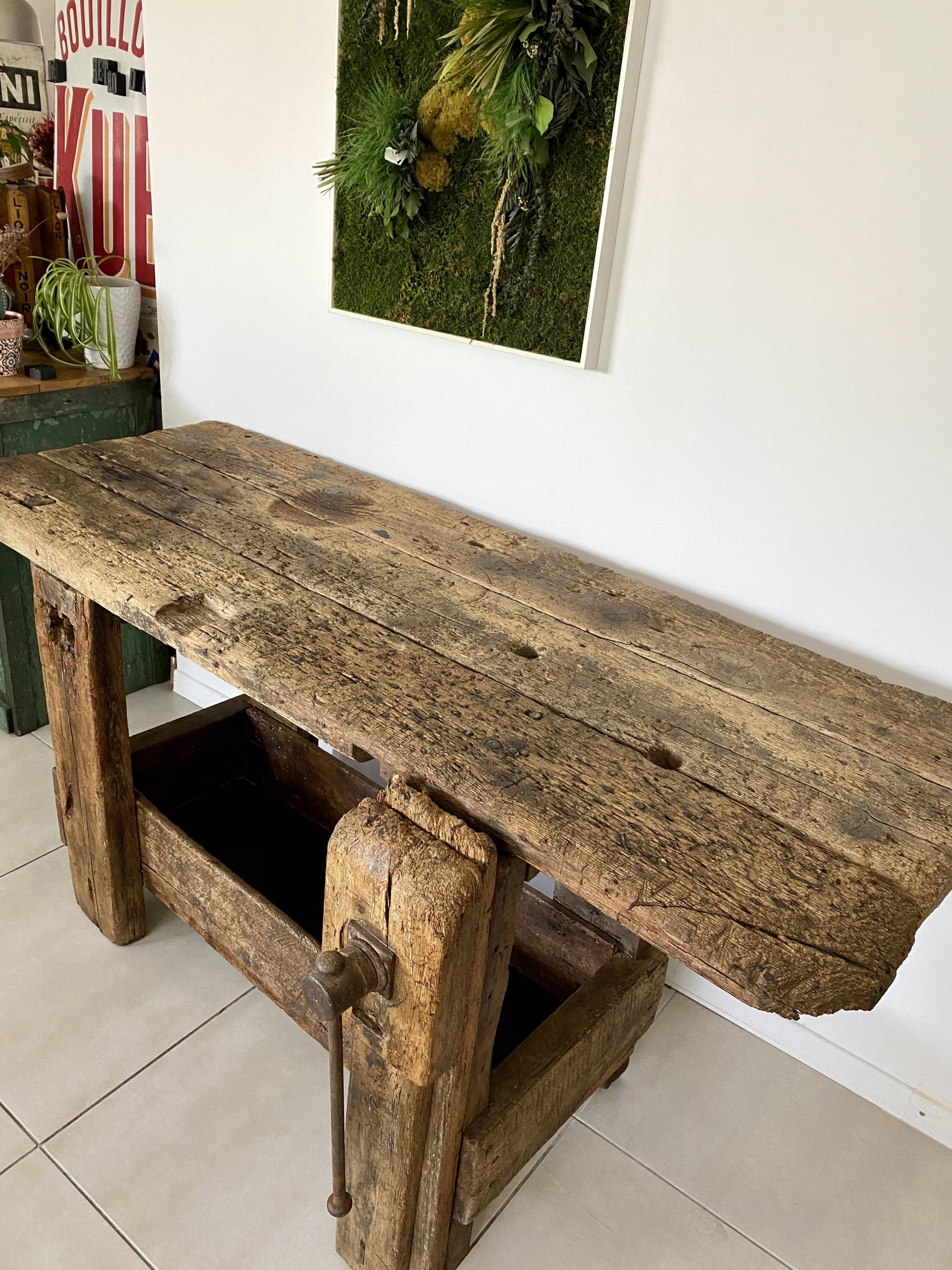 Old wooden workbench