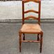 Solid oak chair with rush seat farmhouse style