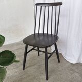 Chaise de salle à manger vintage en hêtre noir : style Ilmari Tapiovaara, scandinave